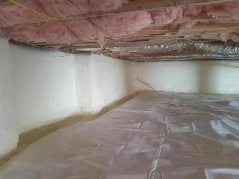 Crawl space encapsulation with closed-cell spray foam for Attic Insulation in Bloomington